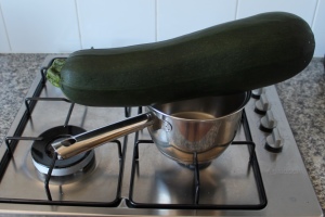 A huge zucchini.